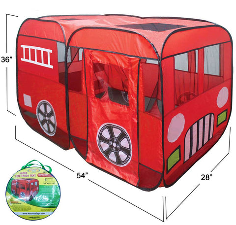 Large Red Fire Engine Truck Pop-Up Play Tent (with Step-Up Panel in Front)