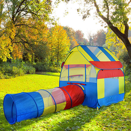 Blue Playhouse Tent with Tunnel